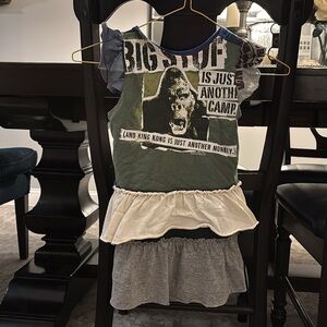 Awesome whimsical upcycled tiered shirt dress size 5/6